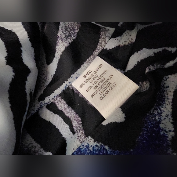 NEW Vintage Denim &Co Women's L Blue 100% Leather Jacket Blazer Long - Picture 5 of 6